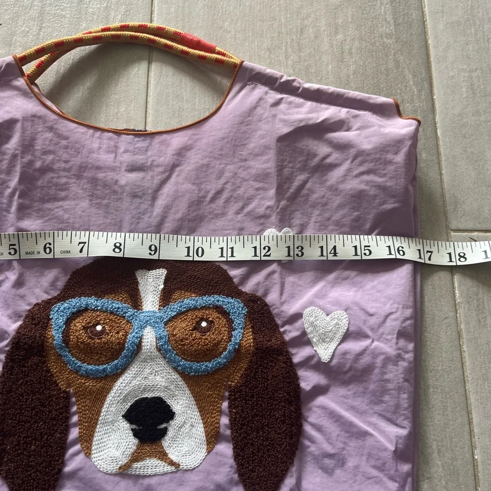Lavender tote GUAN & BALL , nylon hound with sunglasses ladies girls bag
